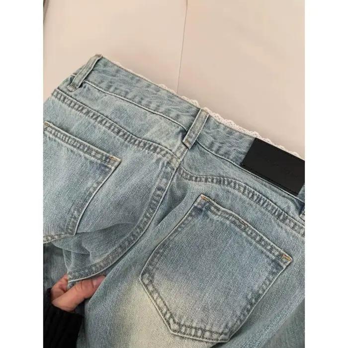 Botvotee rétro classique américain Vintage Denim jean pour femmes taille basse droite années 1950/1960 inspiré