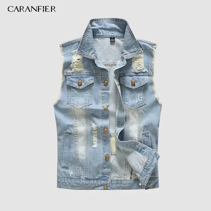 Veste de Moto en Jean Noir pour Homme