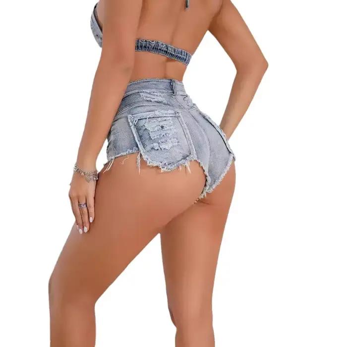 Nouveaux shorts en jean taille haute amincissants pour femmes 2024