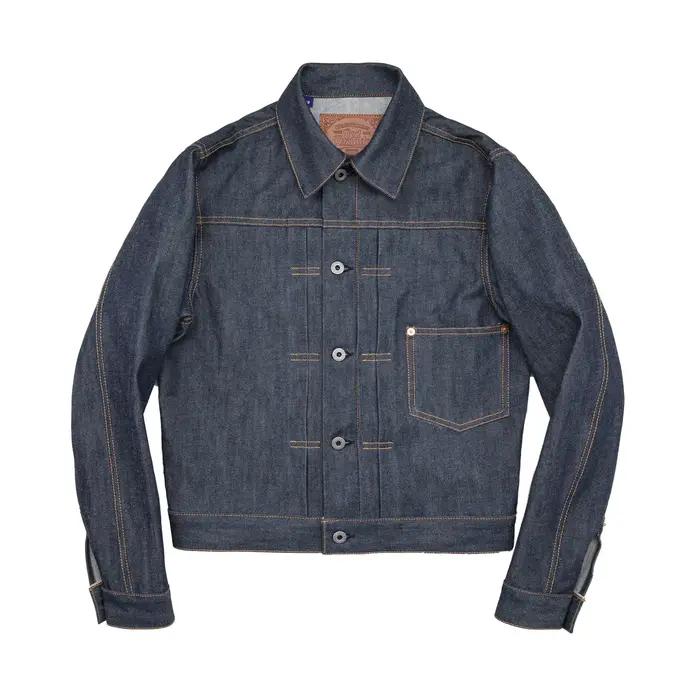 Veste en jean rouge Tornado 506XX avec style décontracté américain, coupe iconique, matériau coton 100%, poche avant, col rabattu, pour homme, saison printemps et automne