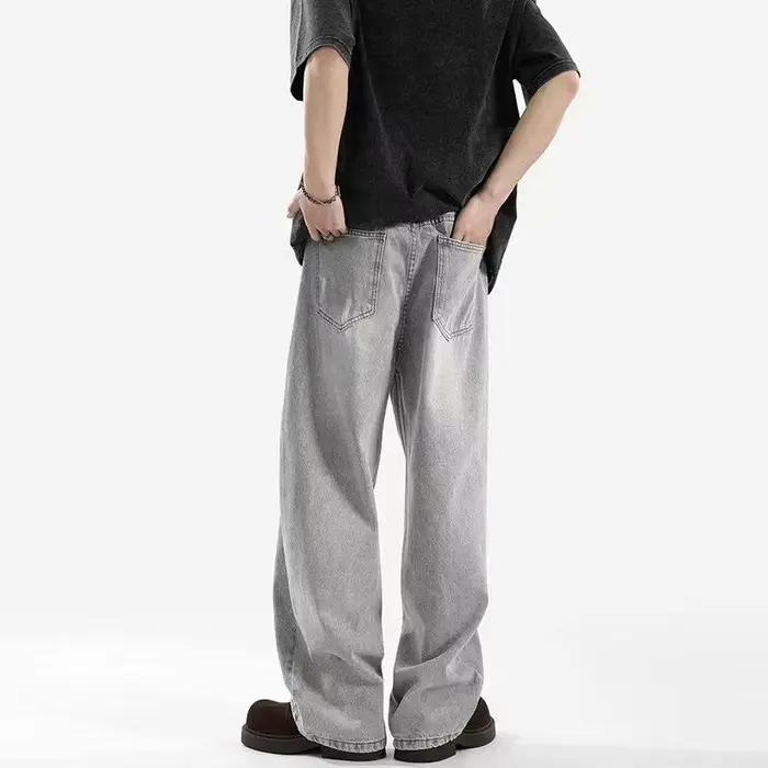 Jean noir à jambes larges pour hommes