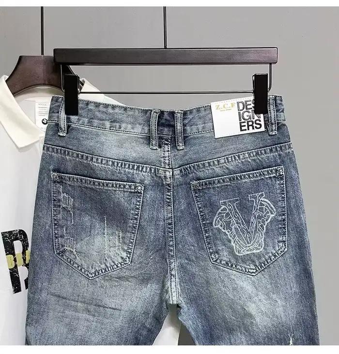 Short en Jean Déchiré pour Homme