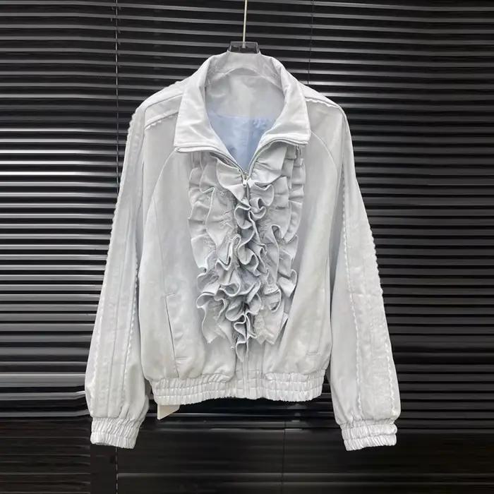 KUCLUT 2026 Nouvelle Collection Printemps – Manteau Ample Femme à Volants en Dentelle