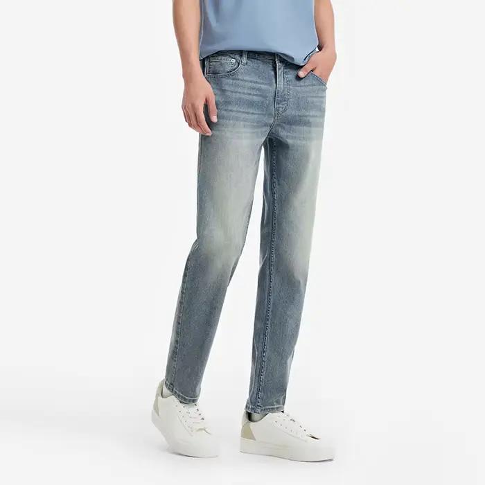 Jean homme Semir stretch délavé vintage coupe droite confortable pour hommes décontractés occasions quotidiennes
