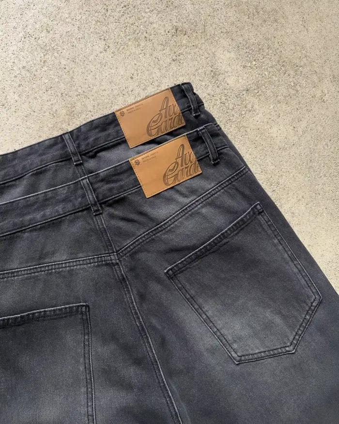 Jeans Hip-hop Y2K rétro taille basse coupe large avec fermeture éclair