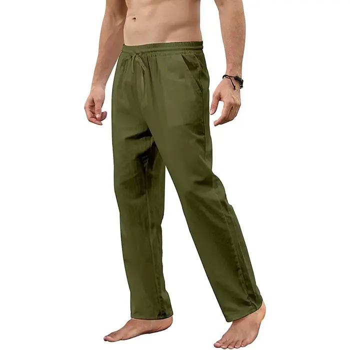 Pantalon en coton et lin pour hommes