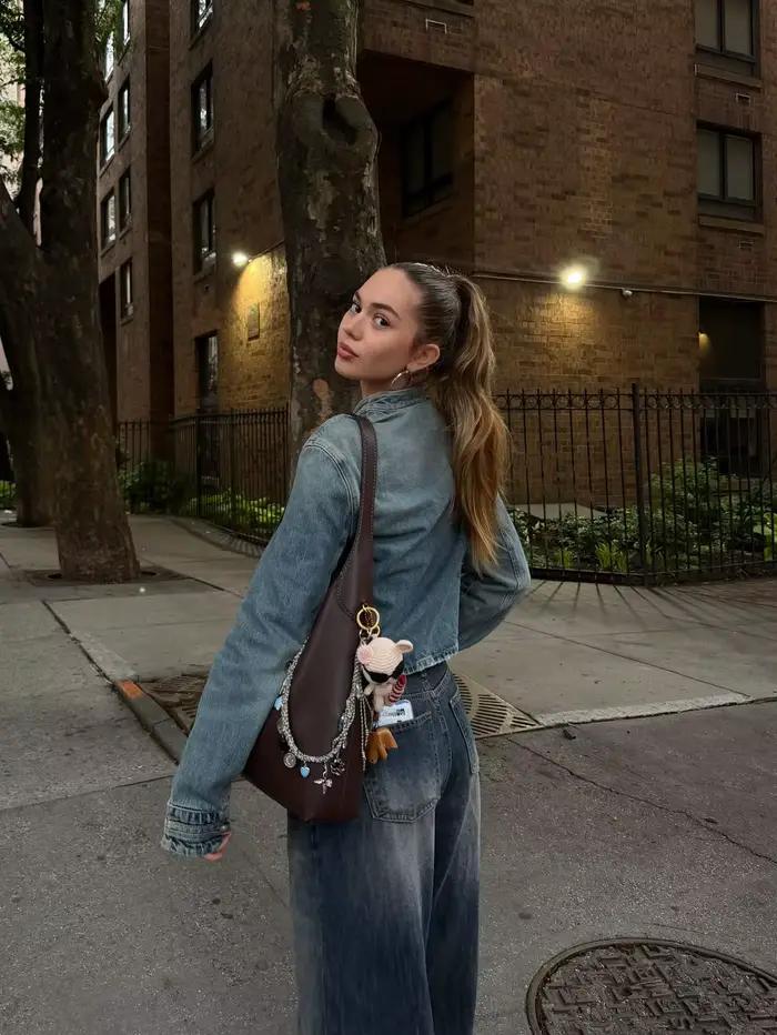 Suninbox Veste en jean vintage à manches longues pour femme avec boutons sur le devant