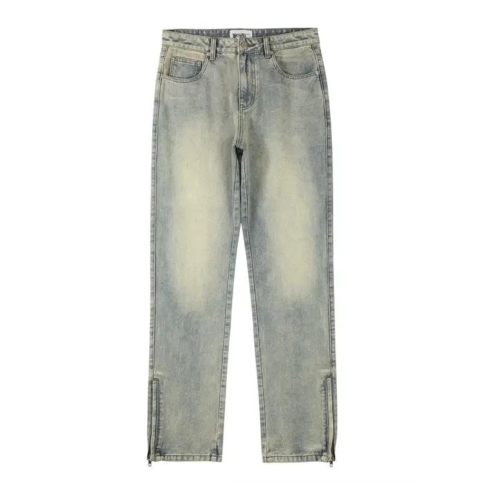 Jean déchiré délavé streetwear pour homme