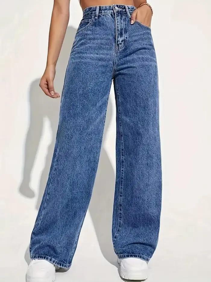 Jeans bleus rétro tendance pour femmes