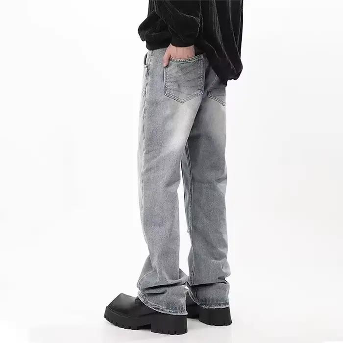 Jeans baggy homme en denim bleu y2k high street style pour junior haute rue décontracté et casual four seasons occassions