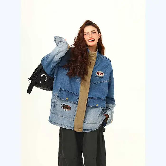 Nicemix – veste en jean délavé américain pour hommes et femmes
