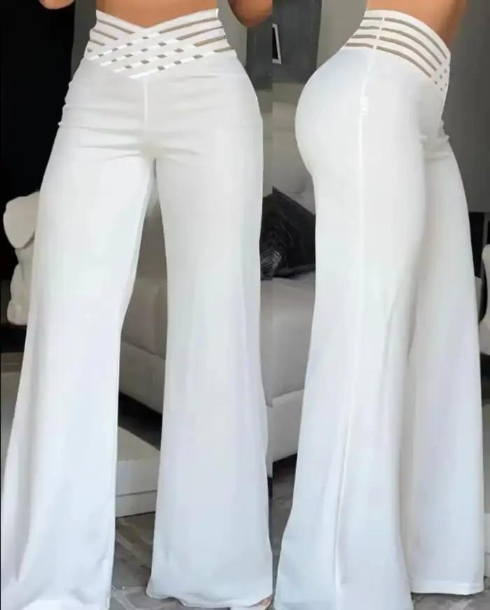 Pantalon évasé à jambes larges pour femmes
