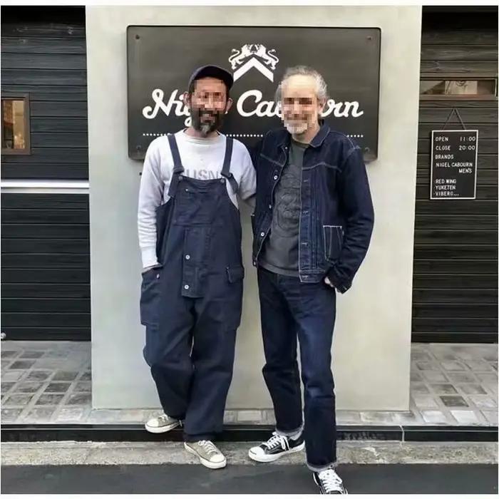 Salopette décontractée américaine style rétro japonais pour hommes vêtements de travail pantalon ample à harnais four seasons casual wear