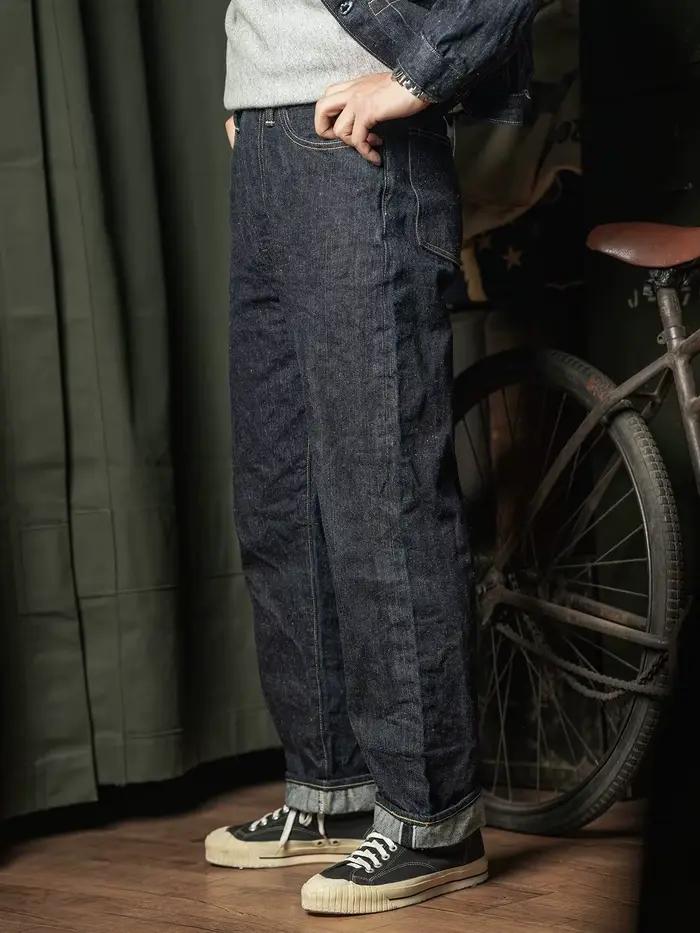 Robuste Bronson S801XX Slub Raw Selvage Denim Jeans 1943 Vintage Taille Salopette Rigide