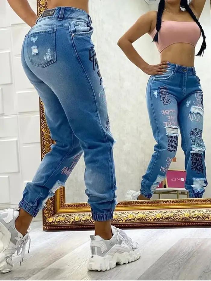 Jean Décontracté avec Monogramme pour Femme