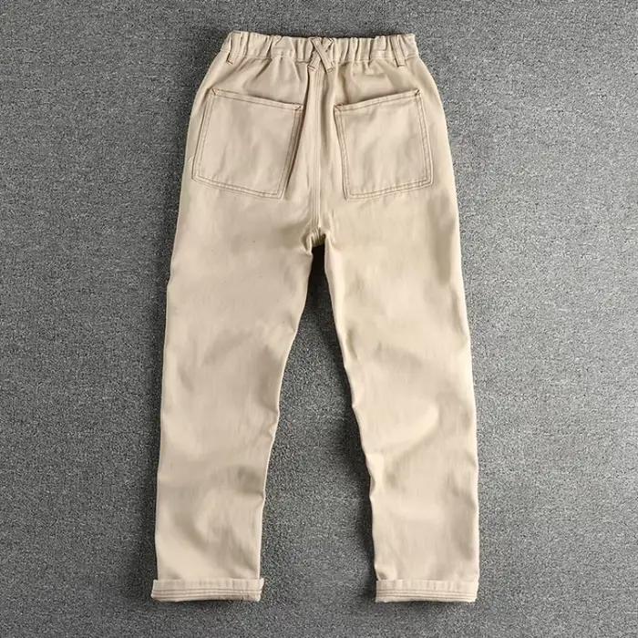 Jean à Jambes Droites et artificiel astique en Coton Délavé pour Homme