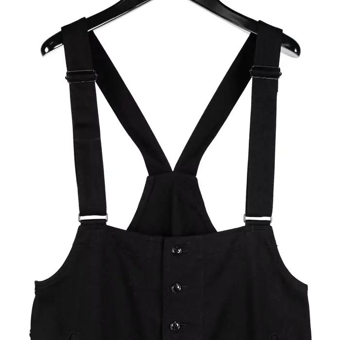 33/5000 TOP-YAMAMOTO design original salopette ample noir foncé pour hommes et pantalons décontractés en laine