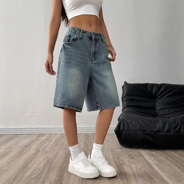 Shorts en jean rétro style américain pour femme