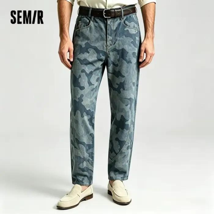 Jean Homme Semir Camouflage 2026 Imprimé Coupe 3D Ample Style Urbain Décontracté Quotidien Doux Confortable Tendance