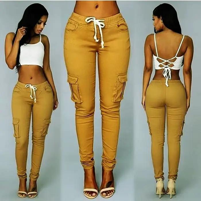 Jeans crayon skinny élastiques pour femmes