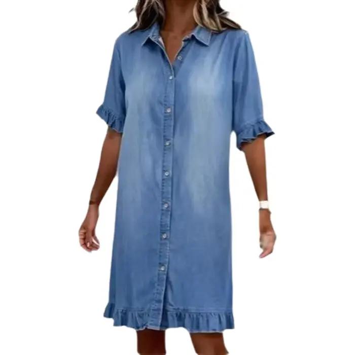Robe Courte en Jean Délavé pour Femme – Nouvelle Collection Été