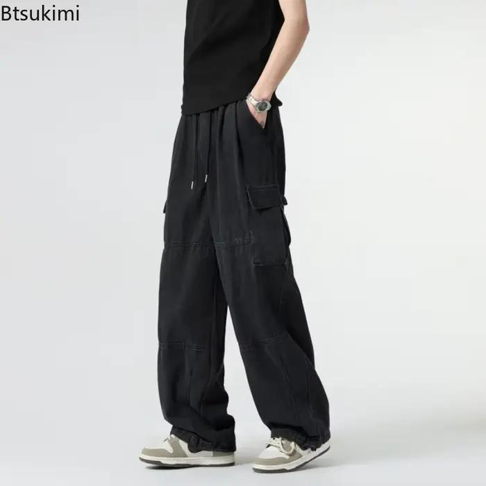 Jean baggy homme printemps automne décontracté ample pantalon cargo homme jogger vintage travail jean hip hop streetwear occassionnel occasionnels