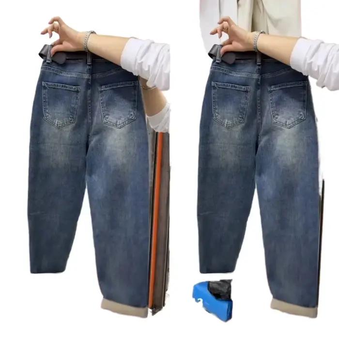 Jean en denim bleu foncé pour femme
