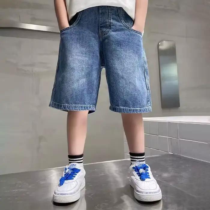 Shorts décontractés en jean pour garçons de 7 à 13 ans, bleu clair, ajustement parfait, confort durable, pour les activités extérieures et les journées estivales