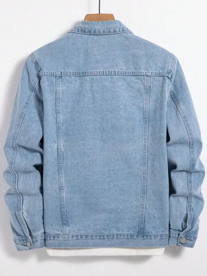 Veste en jean pour homme pour le printemps et l'automne. Manteau