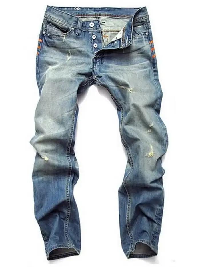 Jean Délavé à Taille Moyenne pour Homme