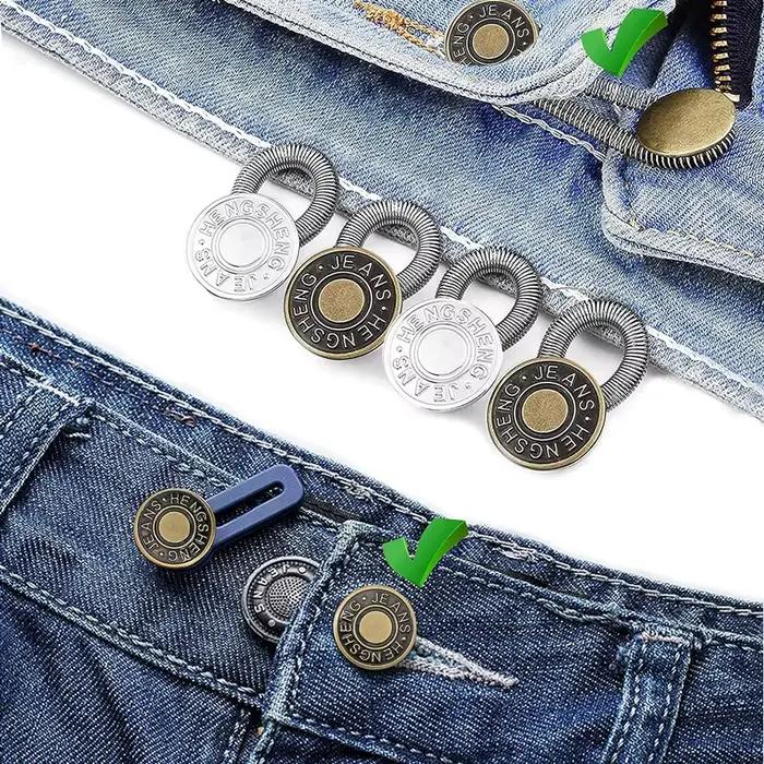 Extension de bouton en métal pour pantalons jean réglable et personnalisable pour homme et femme pour différentes occasions
