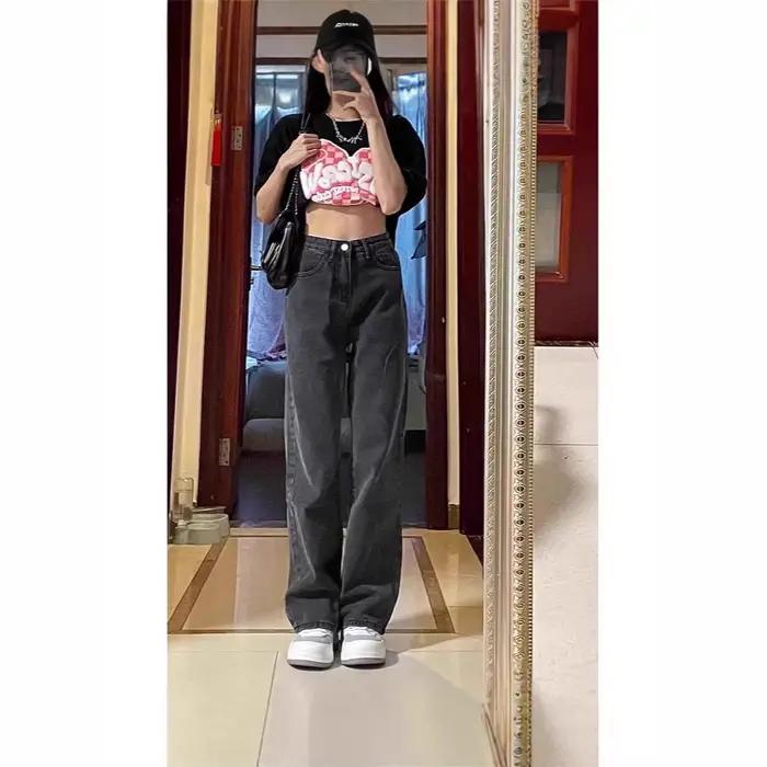 Jean Taille Haute Coupe Droite Nouvelle Collection Printemps 2025 Pour Femmes Occasions Spéciales Et Journées Quotidiennes