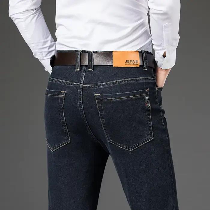Grande taille 42 44 46 hommes mode jean décontracté classique affaires droite élasticité Denim pantalon printemps