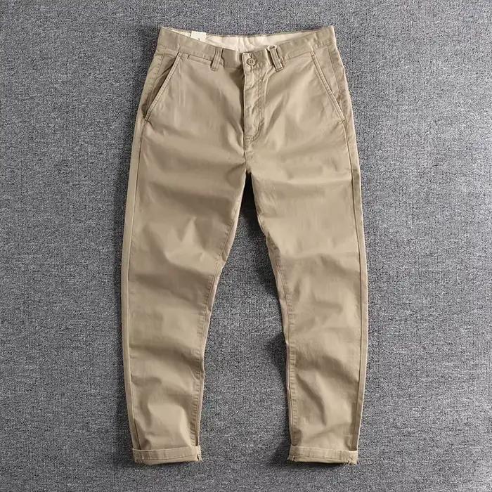 Pantalon droit effilé homme décontracté épais style élégant kaki vert armée noir pour affaires et loisirs quatre saisons