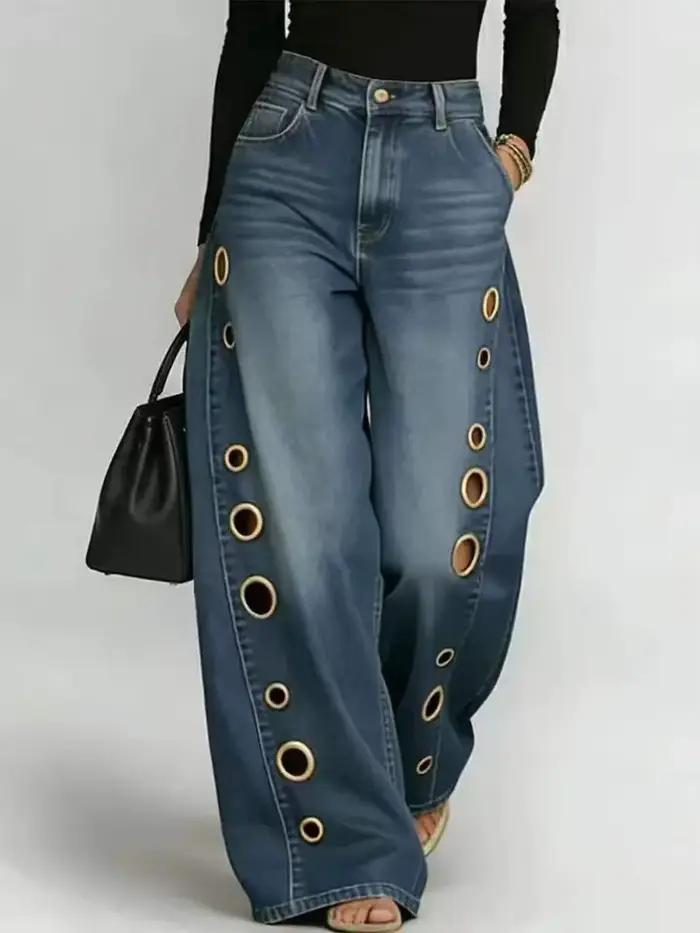 Jean vintage à œillets
