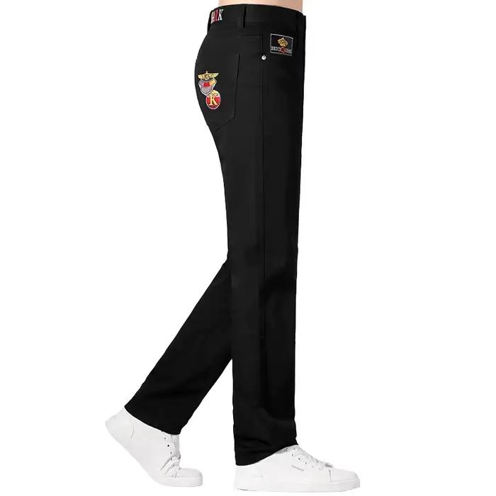 Nouveau Jean Bruce & Shark Noir Mince Été Hommes Décontracté Élégant Avec Broderie Pour Occasions Quotidiennes