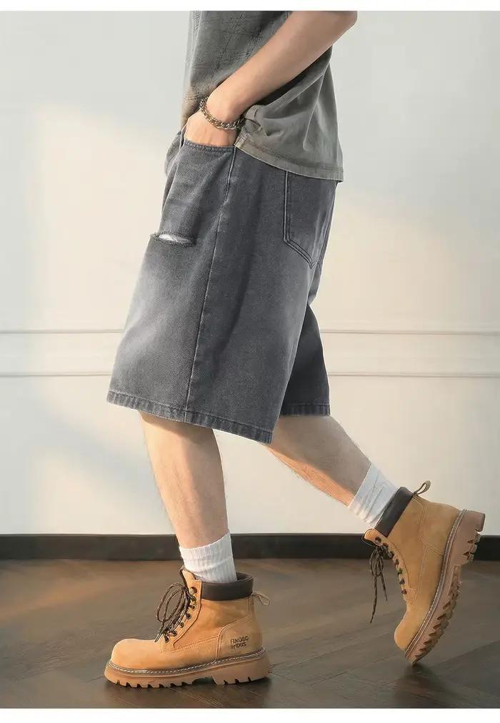 Shorts en jean déchirés à coupe couteau pour homme – Collection été 2026