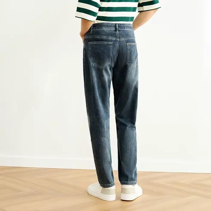 Jean Homme Semir Vintage Délavé Coton Élastique Doux Coupe Slim Polyvalent Tendance 2026 Décontracté Quotidien Streetwear