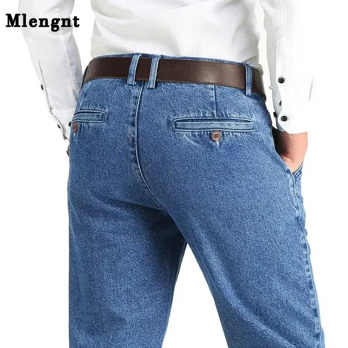 2021 épais coton tissu coupe décontractée marque jean hommes décontracté classique droit ample