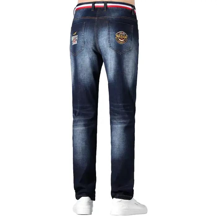 Été nouveaux hommes bleu jean mince Stretch coton Denim Bruce & Shark décontracté droit taille moyenne