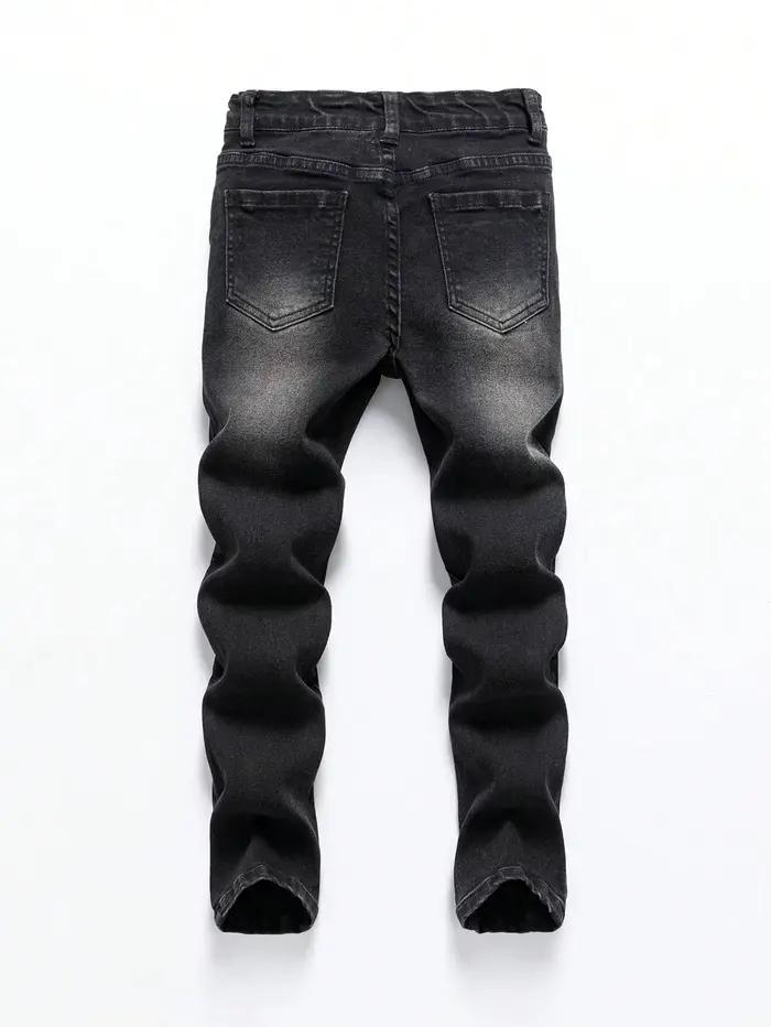 1 pièce de jean à la mode délavé flocon de neige quatre saisons pour hommes