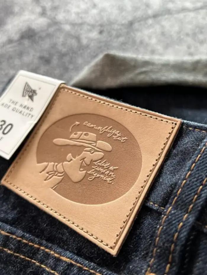 Jean en denim droit slim rétro américain pour homme
