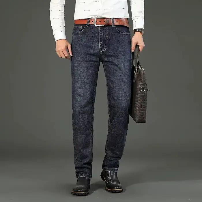 Nouveau Jean Homme 2026 – Coupe Droite Décontractée Extensible – Tendance Classique Bleu Noir – Pantalon de Travail en Denim – Vêtement Masculin