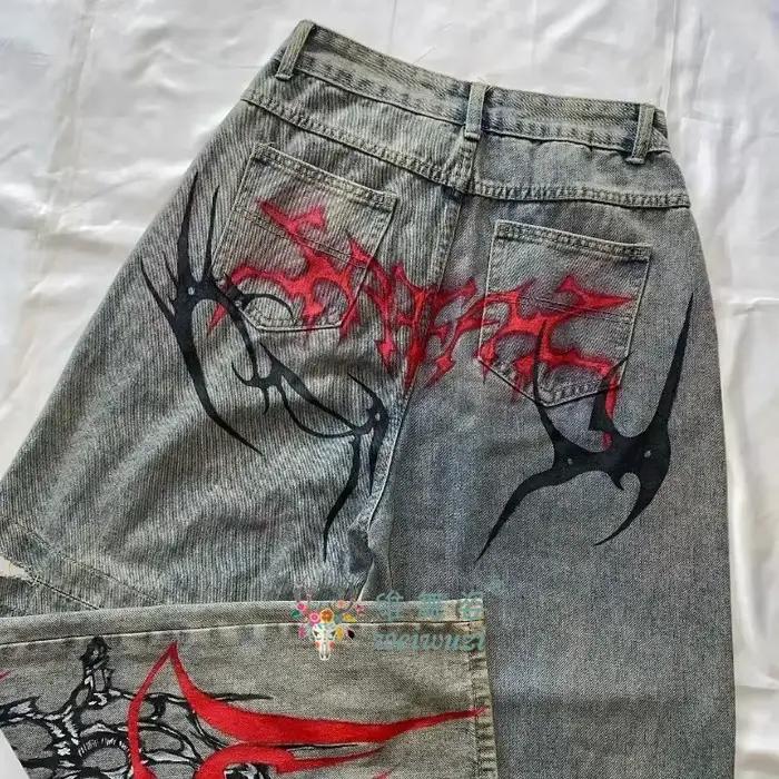 Jeans Y2K Hip Hop déchirés à jambe large