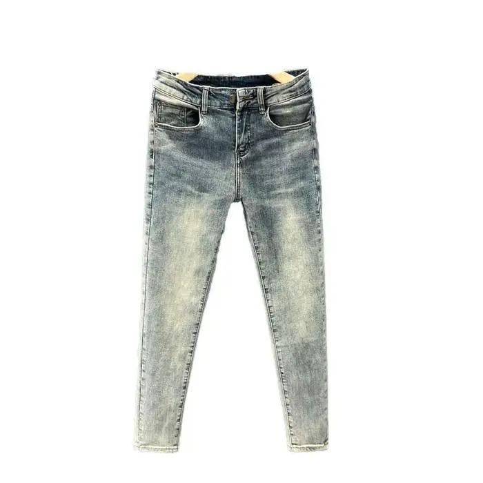 Été de luxe Style coréen marque hommes jean léger lavé Cowboy pantalon décontracté