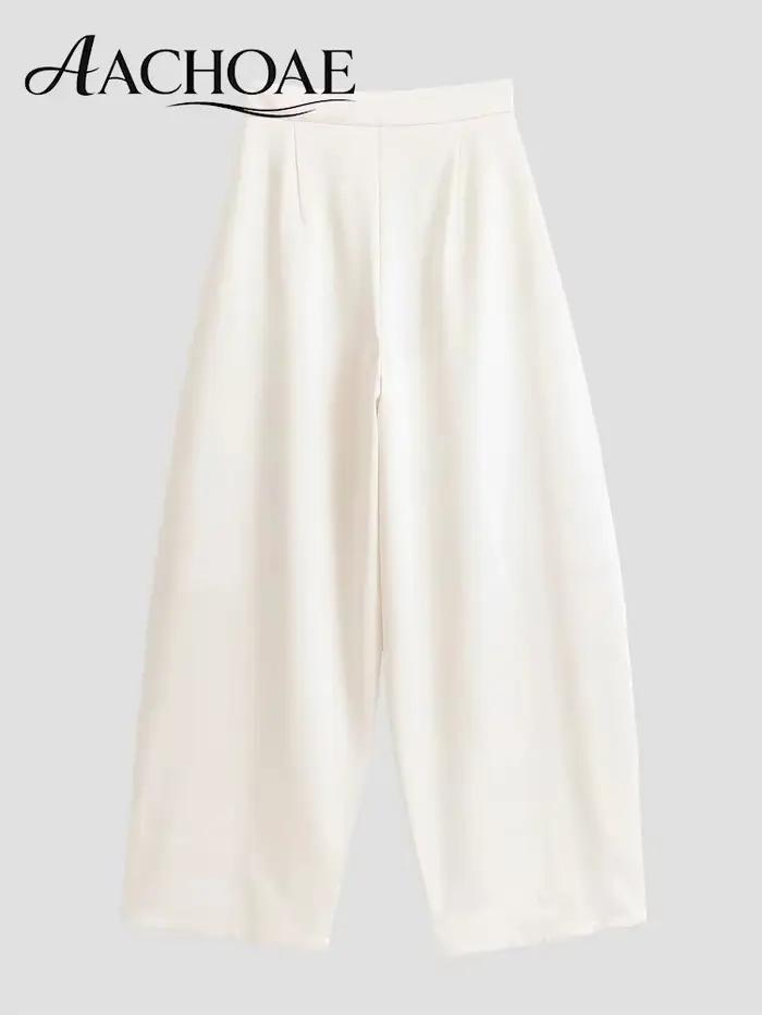 AACHOAE Pantalon Palazzo à Jambes Larges pour Femme