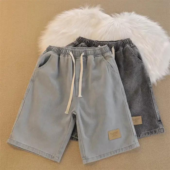 Été hommes en détresse jambe droite Baggy Jorts Y2K Vintage Streetwear Denim Bermuda Shorts 2026 nouveau Hip Hop mode court Jean