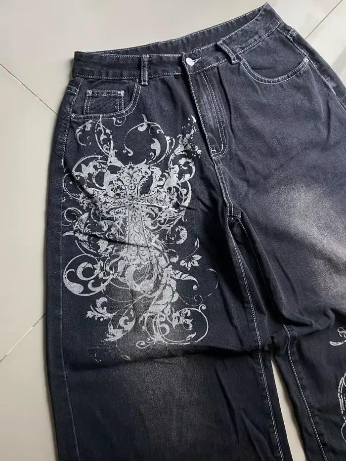 Harajuku – jean noir délavé pour hommes