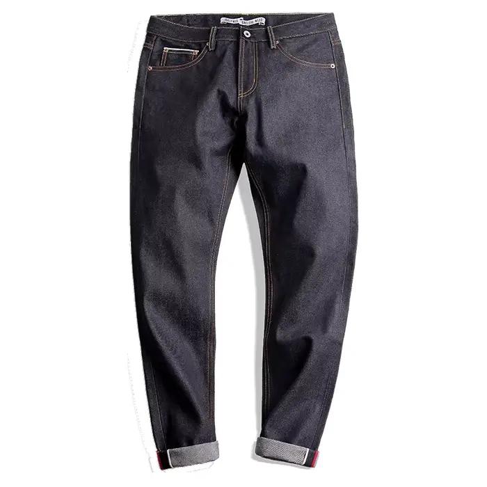 Maden Vintage 14.5oz lisière jean en Denim brut avec fermeture éclair YKK mouche broderie
