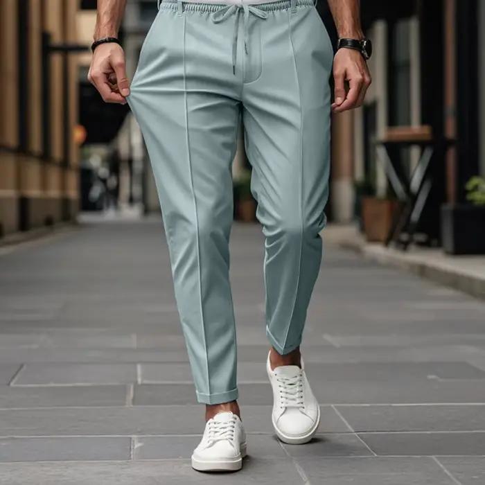 Pantalon à jambes droites homme haute qualité couleur unie style décontracté confort voyage四季通用男士直筒裤高质单色休闲舒适旅行